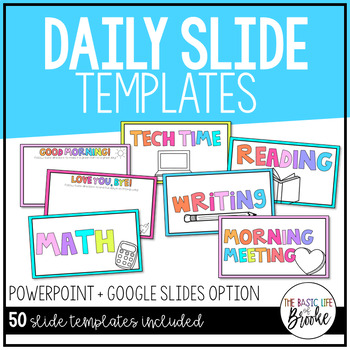 Preview of Editable Daily Classroom Slides | Digital for Distance Learning!