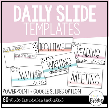 Preview of Editable Daily Classroom Slides | Digital for Distance Learning!