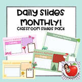 Editable Daily Classroom Slides (Groovy/Trendy 220+ Season