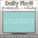 Editable Daily Fix-It Sentences | Digital Google Slides an