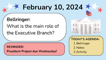Preview of Editable Daily Google Slides & Notes Template - Civics/America/History Theme