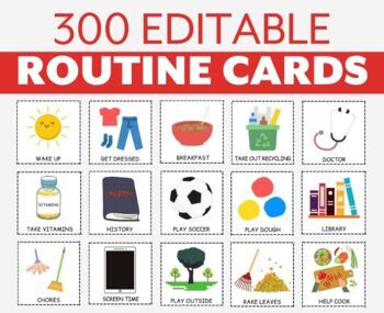 Preview of Editable Daily Kids Routine Cards I Visual Schedule Cards | Toddler Preschool