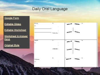 Preview of DOL - Morning Work - Editable Digital/Virtual - Daily Language Practice