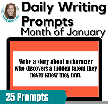 Preview of January Daily Writing Prompts Bellringer Activities 6th, 7th, and 8th Grade
