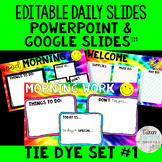 Editable Daily Morning Work Slides Tie-Dye Set #1 - PowerP