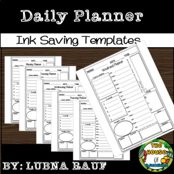 Preview of Editable Daily Planner Overview Templates(The House of Education)
