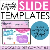 Editable Daily Presentation Slides - Bright Watercolor Theme