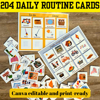 Preview of Editable Toddler Routine Chart. Plan schedule and activities with fun graphics!