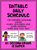 Editable Daily Schedule