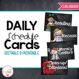 Editable Daily Schedule Cards {Chalkboard}