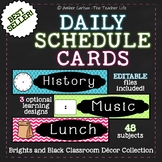 Editable Daily Schedule Cards in 3 Styles- 48 Titles!