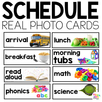 Preview of Editable Daily Schedule Cards with Real Pictures for Classroom Visual Schedule