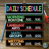 EDITABLE Visual Classroom Daily Schedule Cards with Chalkb