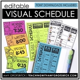EDITABLE Daily Schedule Chart with Mini Visual Schedules and Checklists