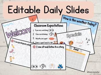Preview of Editable Daily/Substitute Google Slides Template