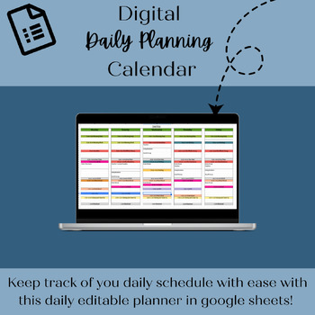 Preview of Editable Daily Teacher Planner- Google Sheets!