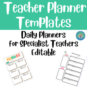 Preview of Teacher Daily Planner for Special Teachers Editable(Art, Music& P.E. and more)