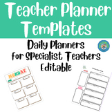 Teacher Daily Planner for Special Teachers Editable(Art, M