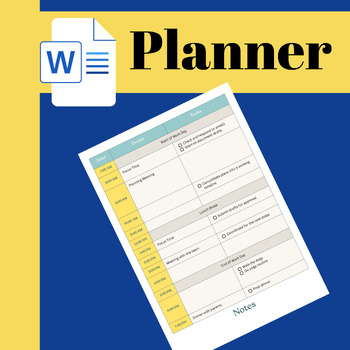 Preview of Editable Daily Teacher’s Planner Calendar : Google Docs Template 2024