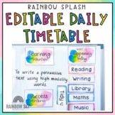 Editable Daily Timetable Cards | Class Schedule display | 
