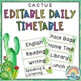 Editable Daily Timetable / Class Schedule { Cactus theme }