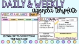 Editable Daily and Weekly Agenda Template for Digital Learning