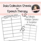 Editable Data Collection Sheets for Speech Therapy