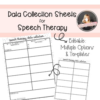 Preview of Editable Data Collection Sheets for Speech Therapy