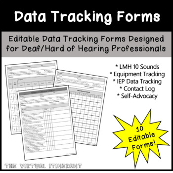 Preview of Editable Data Tracking Forms for Deaf/Hard of Hearing Students