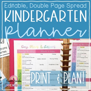 Bright Editable Day Planner // Kindergarten Day Book & Sample Schedule