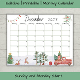 Editable December 2023 Calendar