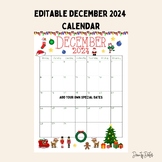 Editable December 2024 Calendar