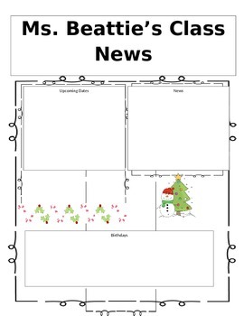 Preview of Editable December Newsletter