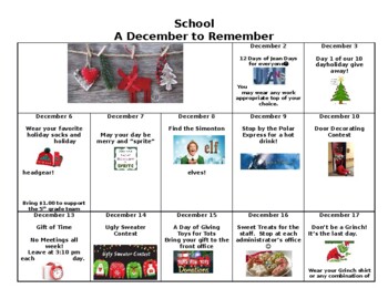 Preview of December to Remember, Holiday Celebration (editable resource)