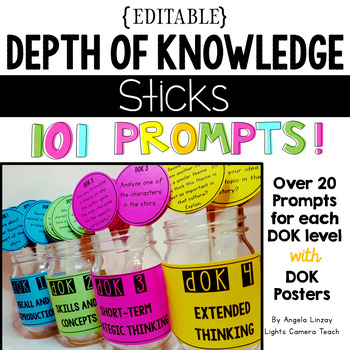 Editable Depth Of Knowledge Sticks and Poster {Narrative}