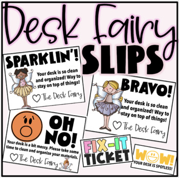 Preview of Editable Desk Fairy Slips