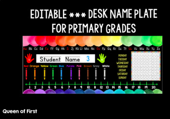 Preview of Editable Desk Name Plates