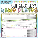 Editable Desk Name Plates | Name Tags | Bunny Theme