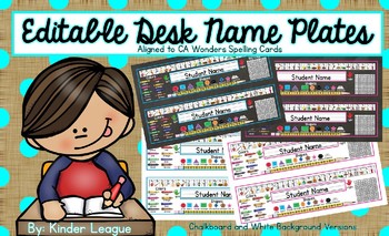 Preview of Editable Desk Name Plates - Wonders Version by KL
