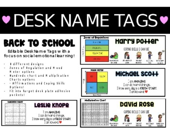 Preview of Editable Desk Name Tag/Plates