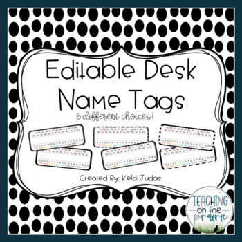 Editable Desk Name Tags Desk Name Plates Black And White Tpt