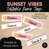 Editable Desk Name Tags | Editable | Sunset Vibes Collection