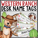 Editable Desk Name Tags Student Name Plates Western Theme Ranch