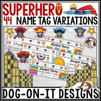 Preview of Editable Desk Name Tags Nameplates Superhero Theme Classroom Decor