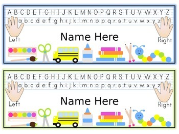 School Themed Editable Desk Tags by Living Breathing and Loving Teaching