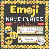 Editable Desk Tags / Name Plates - Emoji Theme Decor