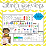 Editable Desk Tags - aligned to the Aust Curriculum NEW SO