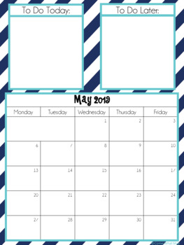Editable Desktop Calendar To Do by Come What May TpT