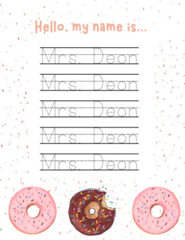 Preview of Editable Dessert Name Tracing Handwriting Worksheets