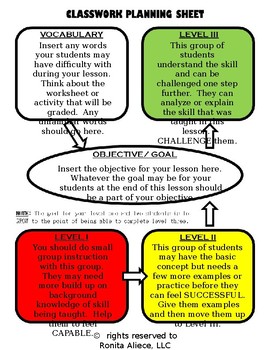 Preview of Editable Differentiated Activity Sheet